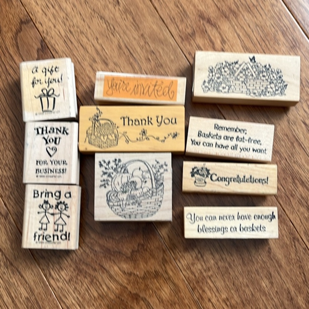 Set of 10 Rubber Stamps